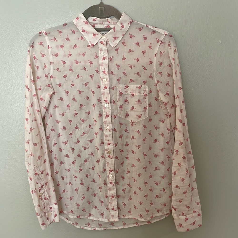 Madewell flamingo button-down shirt